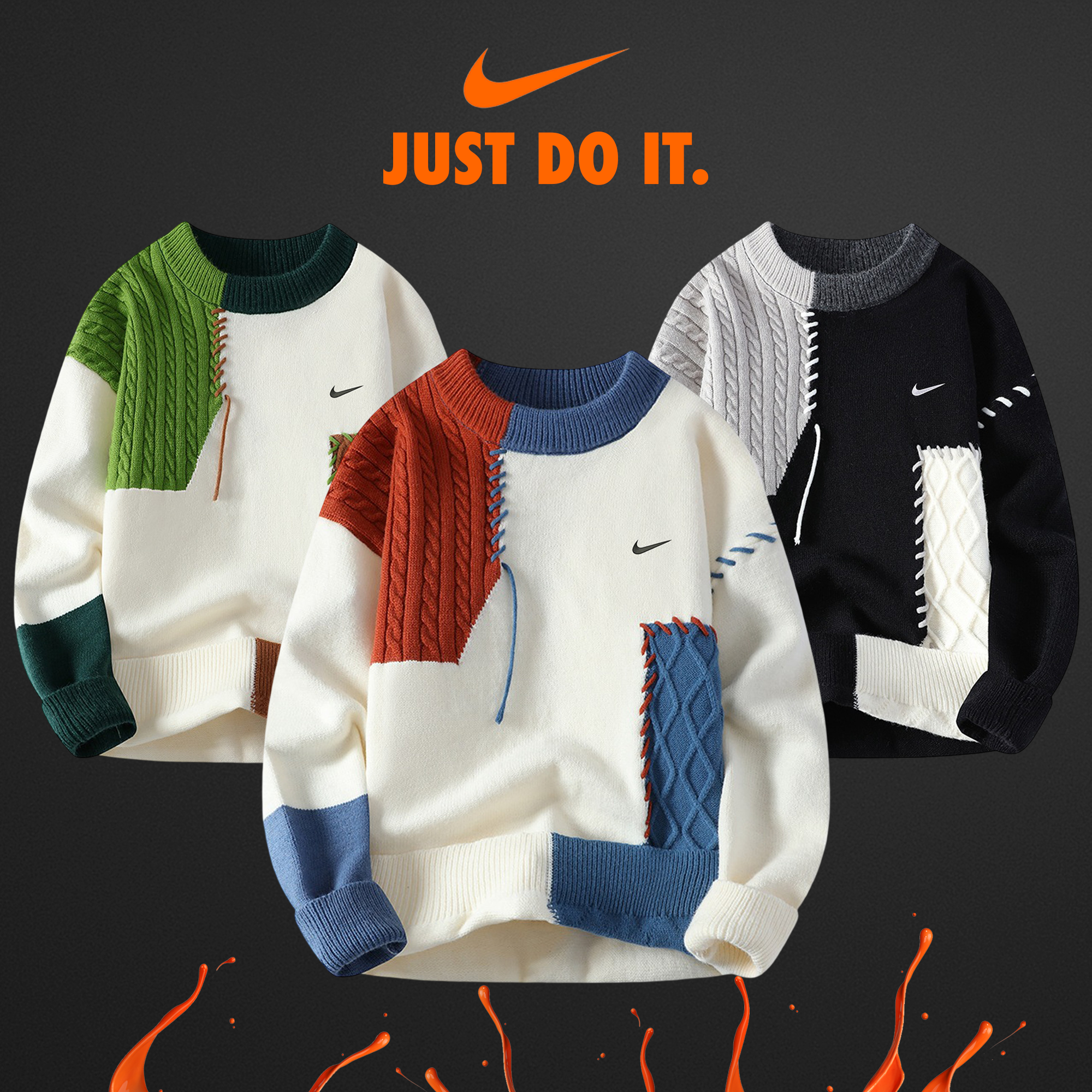 Patchwork Pullover "JUST.DO.IT"